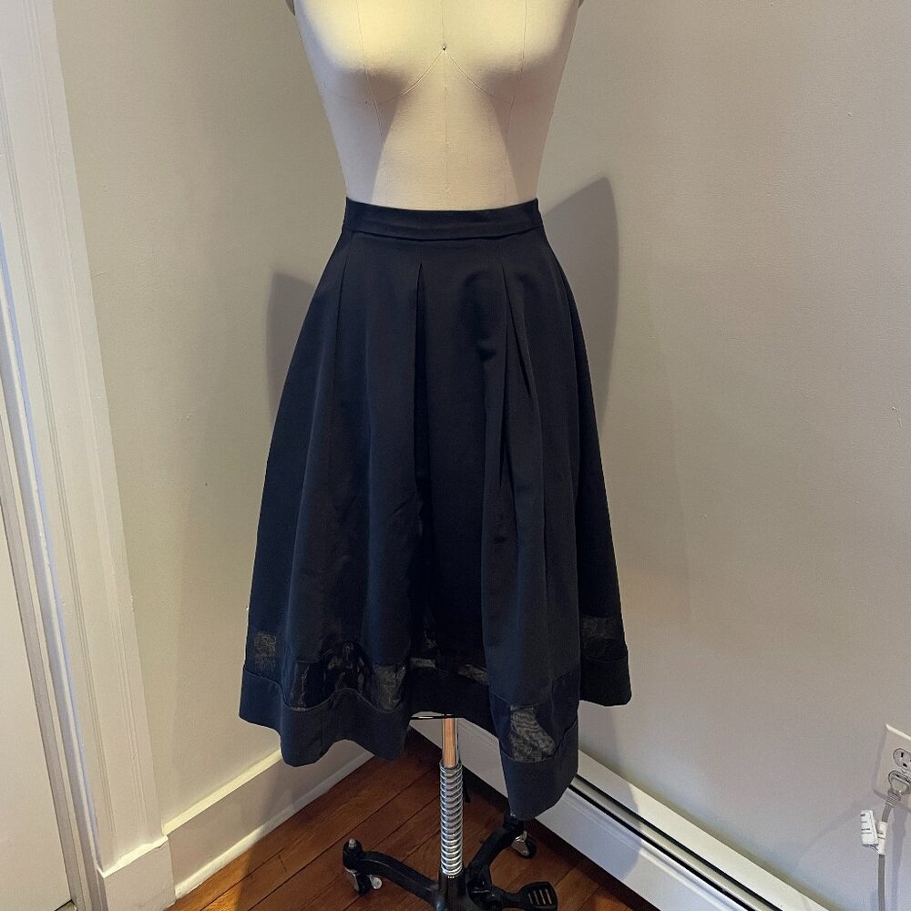 Aqua mesh detail circle skirt, size Large, Color Black